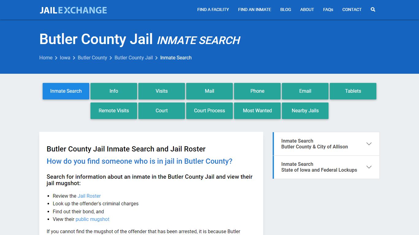 Butler County Jail Inmate Search - Jail Exchange